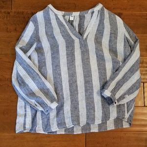 Linen Striped Blouse